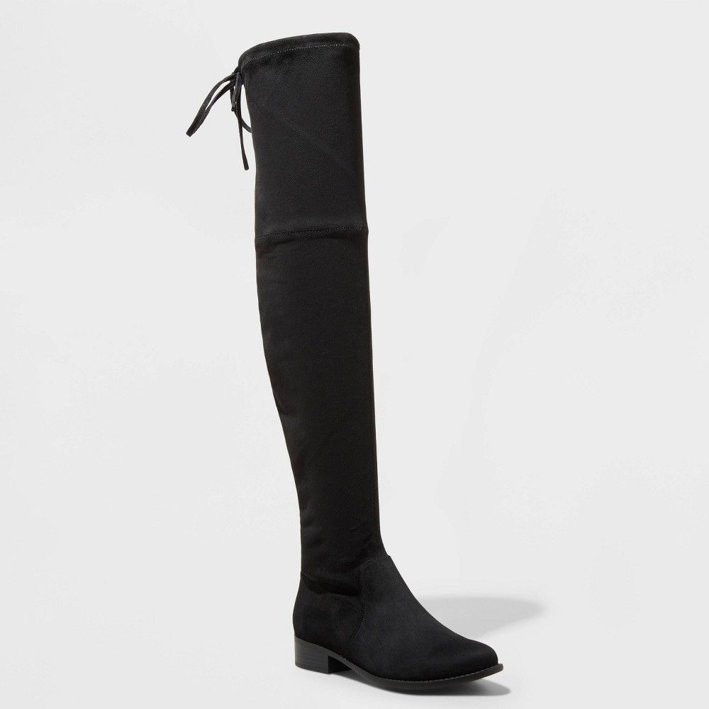 Women's Sidney Wide Calf Over the Knee Boots - A New Day Black 8WC | Target