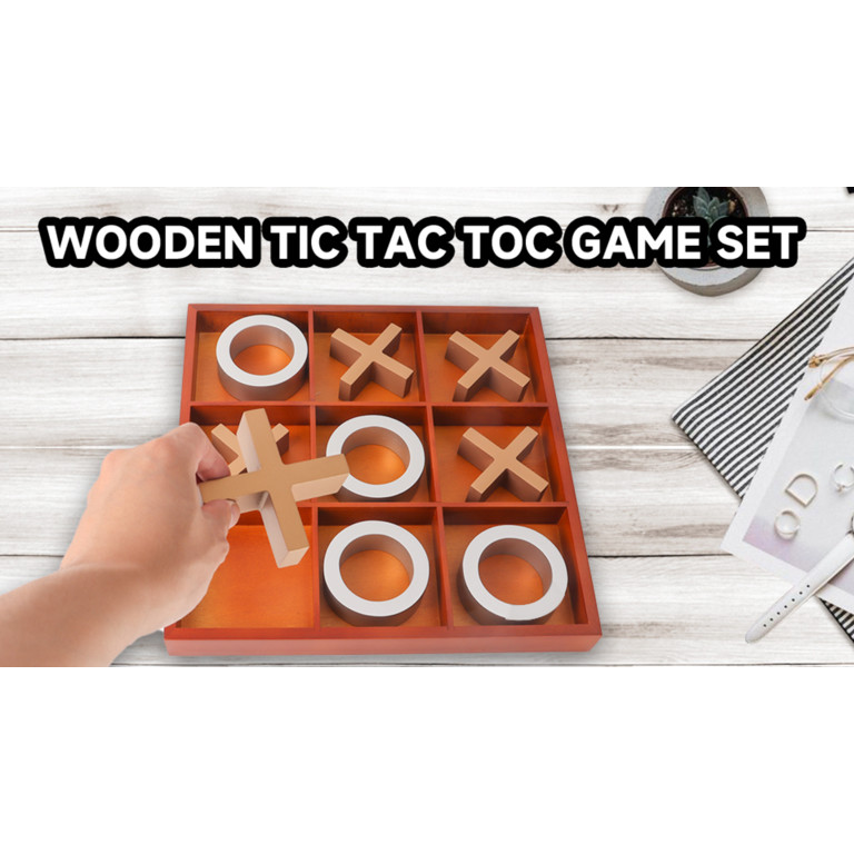 GSE Games & Sports Expert 14" Wooden Tic-Tac-Toe Game Set for Kids and Adults. Classic Family Boa... | Walmart (US)