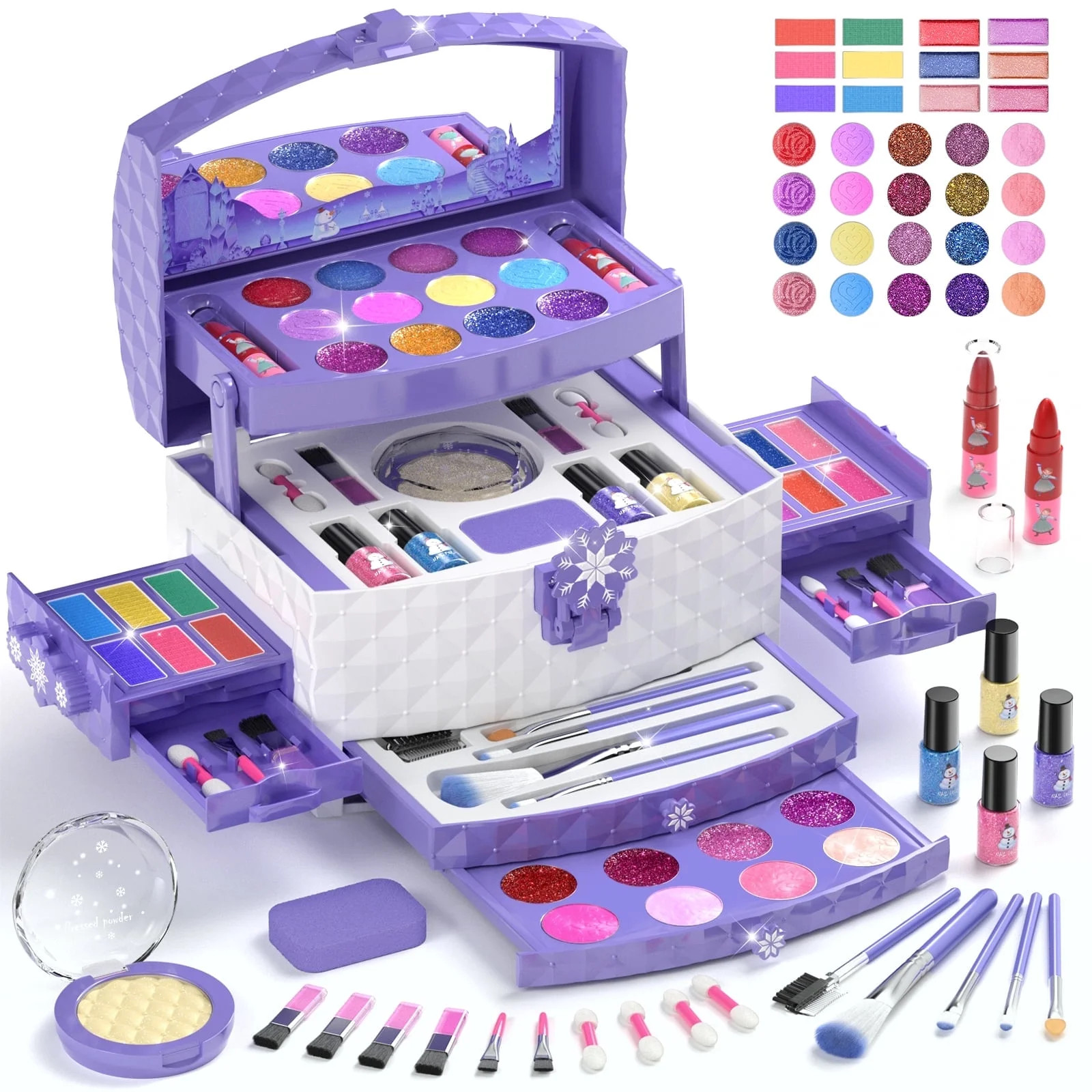 PERRYHOME Kids Makeup Kit for Girl Toys, Kids Makeup Toys WashableLittle Girls Princess Make Up T... | Walmart (US)