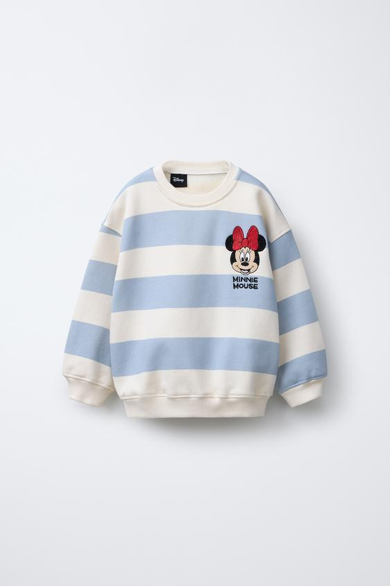 STRIPED MINNIE MOUSE © DISNEY EMBROIDERED SWEATSHIRT | Zara US