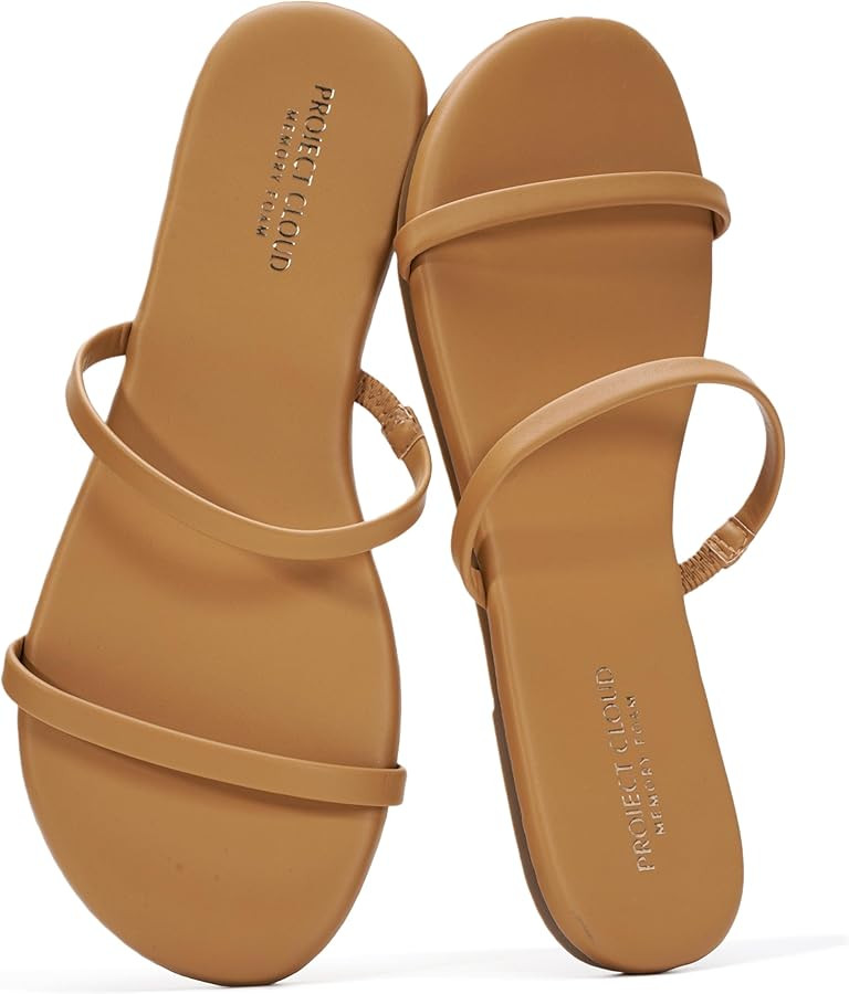 Amazon.com | Project Cloud Summer Sandals for Women 2026 - Memory Foam Insole and Eco-Crafted Lea... | Amazon (US)