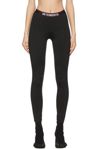 Black Logo Leggings | SSENSE