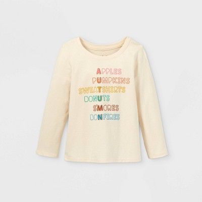 Toddler Girls' Autumn Long Sleeve Graphic T-Shirt - Cat & Jack™ Sand | Target