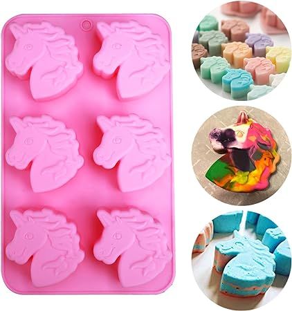 MEIBEL Unicorn Head Silicone Mold 6 Cavities Silicone Molds for Making Candy Bath Bombs Chocolate... | Amazon (US)