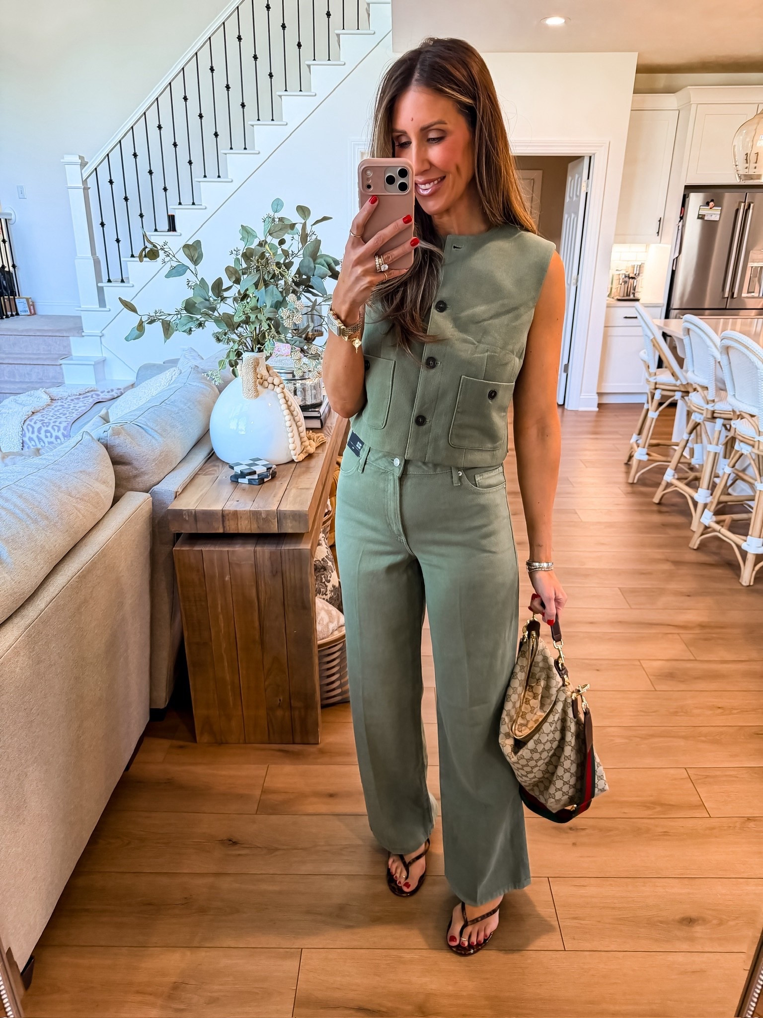 This olive green matching set is such a chic everyday outfit, the tailored vest and high waisted pants make it feel elevated but still easy to wear. Perfect for spring outfits, casual chic looks, and versatile wardrobe staples you can dress up or down.
Use code 1335 for $100 off $250+ purchase

olive green set, matching set outfit, vest outfit, tailored pants, spring outfit ideas, casual chic style, elevated basics, everyday outfit, neutral outfit, themominstyle

#LTKSeasonal #LTKgrwm #LTKootd