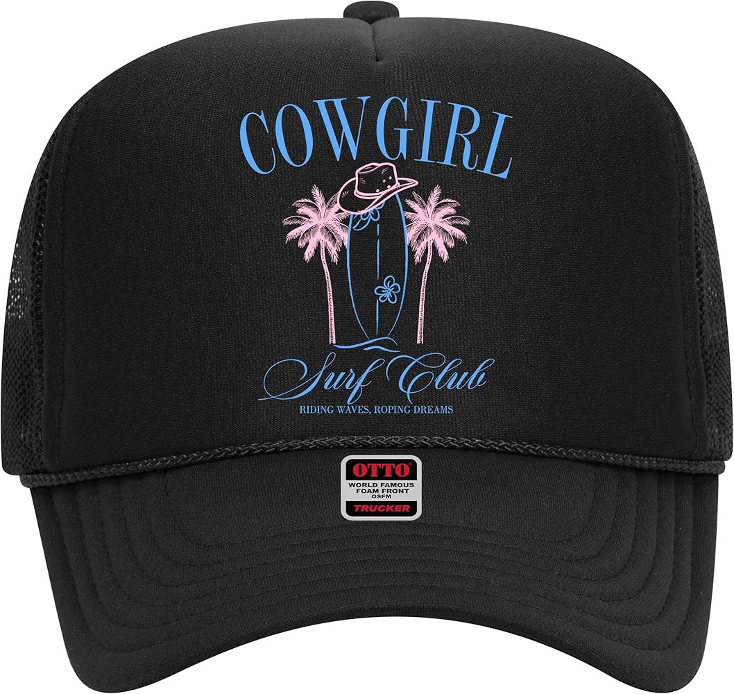 Cowgirl Surf Club V2 Trucker Hat - Premium Snapback for Men and Women - Beach Cowboy Cute Summer ... | Amazon (US)