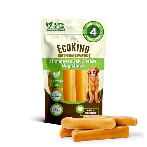 EcoKind Yak Cheese Himalayan Dog Chews, Yak Chews for Large Dogs, 4-5 Bones | Amazon (US)