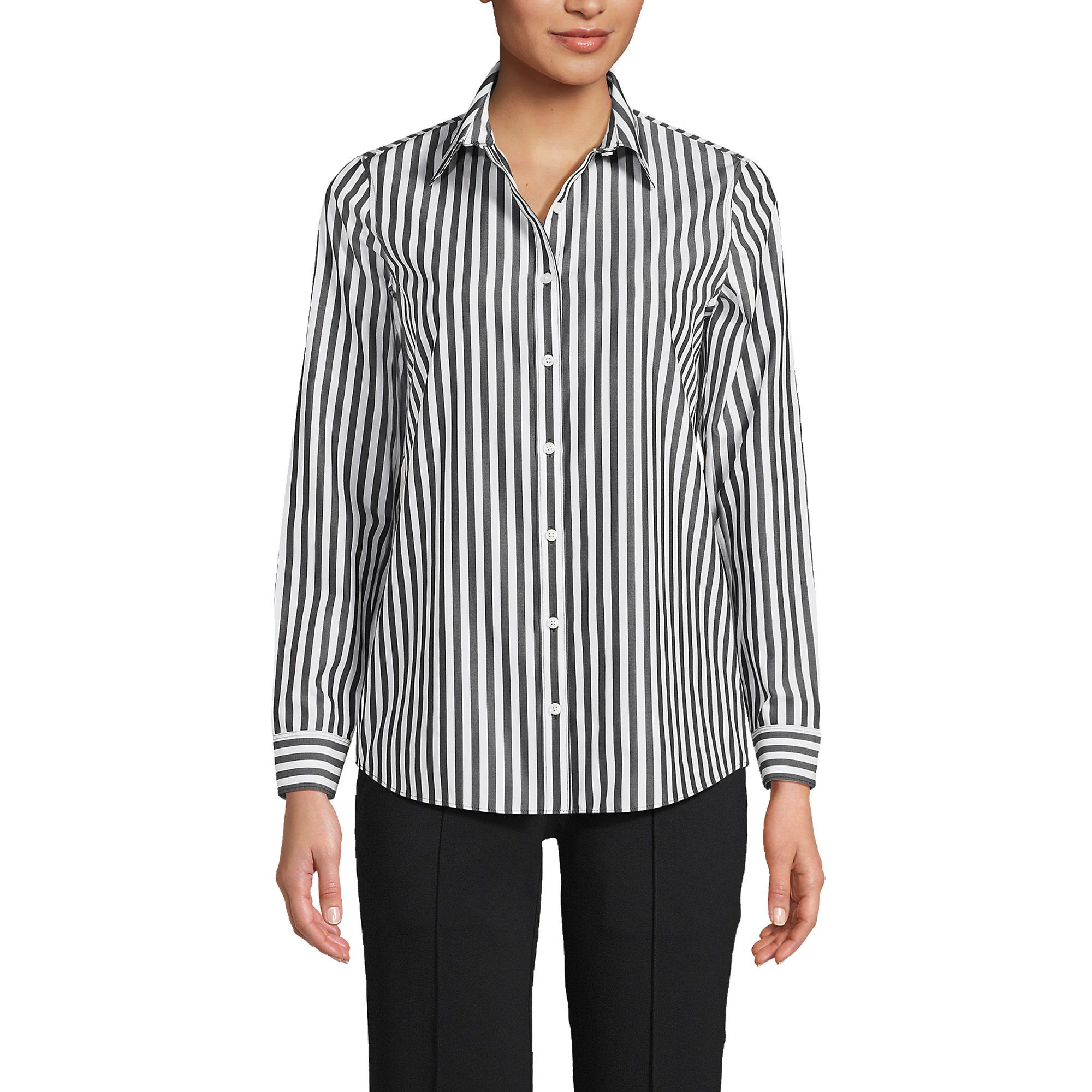 Women's Tall Wrinkle Free No Iron Button Front Shirt | Lands' End (US)