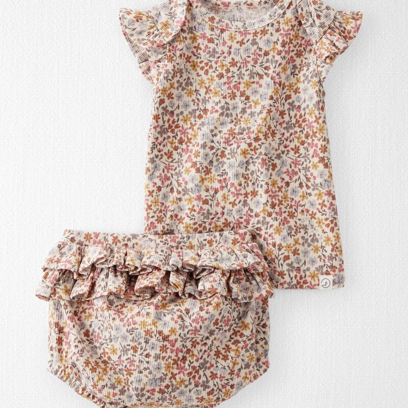 Baby Floral Print 2-Piece Organic Cotton Rib Play Set | Carter's