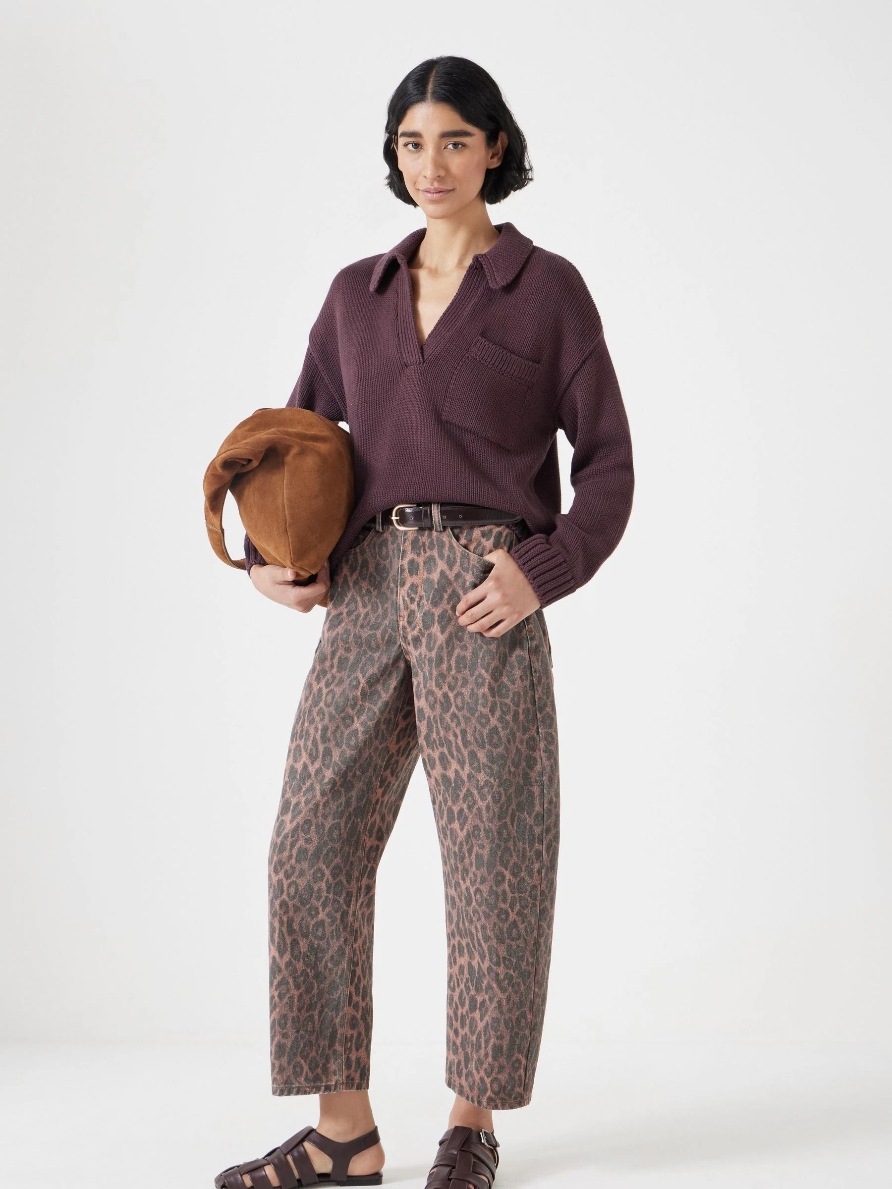 Buy Hush Animal Leopard Print 100% Cotton Barrel Leg Jeans from Next Ireland | Next EU
