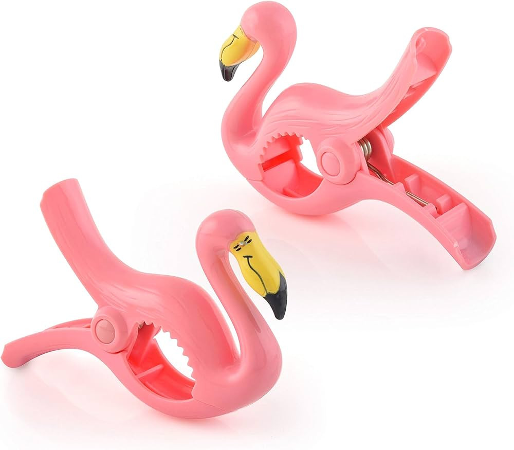 O2COOL Bocaclips - Beach Towel Clips for Beach Chairs, Patio and Pool Accessories - (Flamingo) 2 ... | Amazon (US)