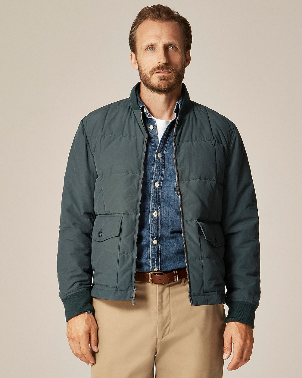 Box-quilt insulated bomber jacket with PrimaLoft® | J. Crew US
