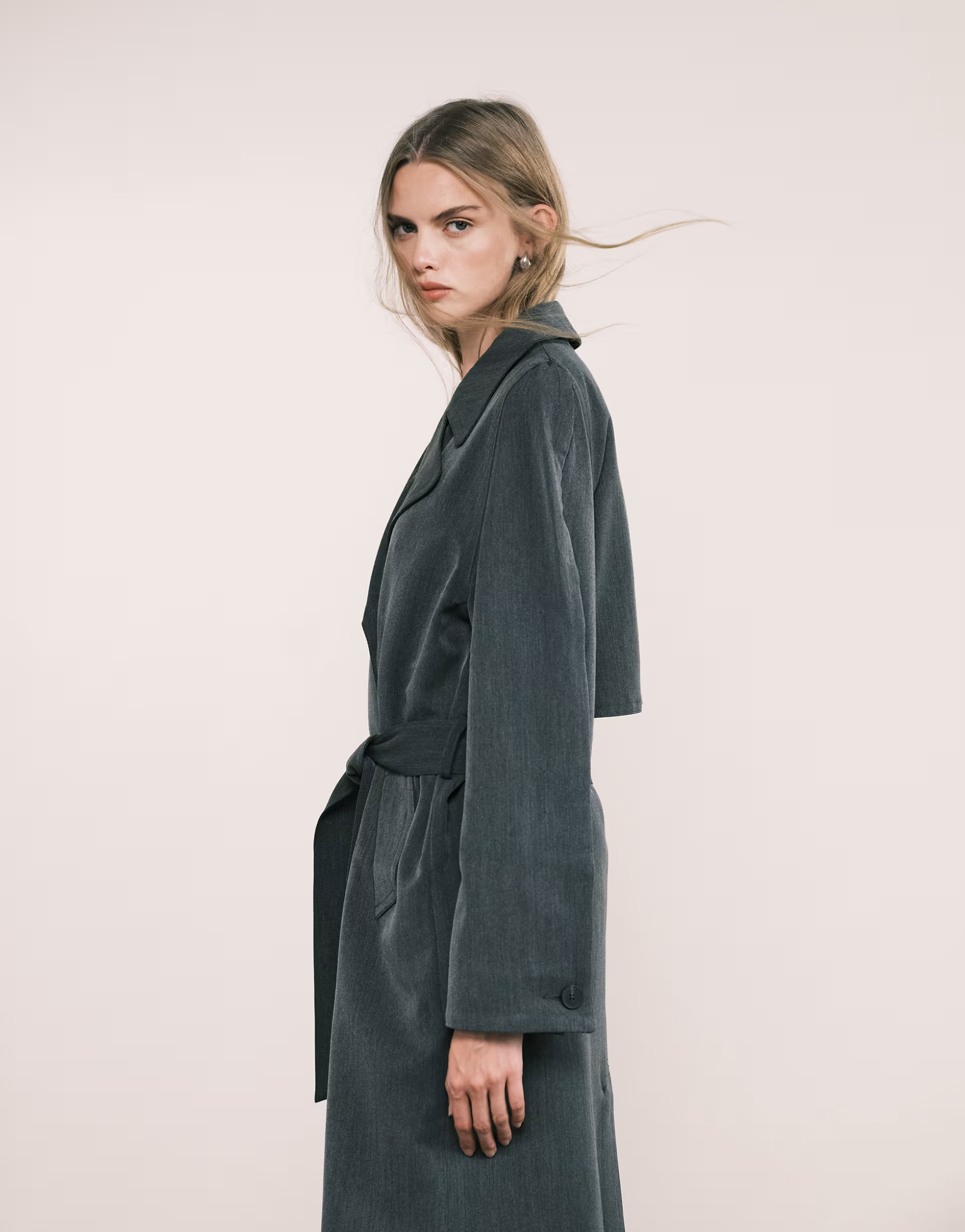 ASOS DESIGN soft tailored trench in charcoal | ASOS (Global)