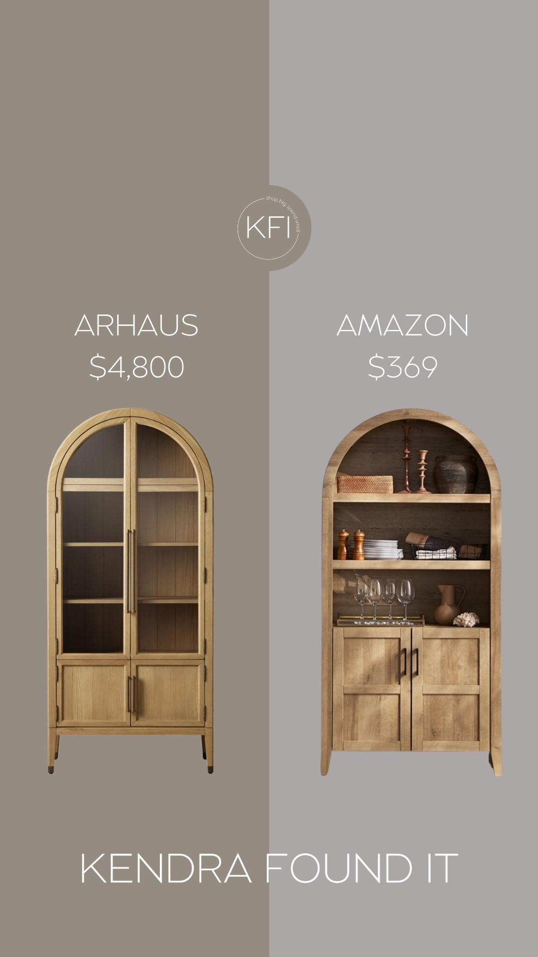 If you’ve had the Arhaus Hattie Cabinet saved to your inspo boards but couldn’t justify the $4,800 price tag… this Amazon dupe is the find. Same arched silhouette, same warm wood tone, same sculptural vibe — but $369 instead.

This is one of those pieces that instantly makes a room feel styled and intentional. It works in the dining room for dishes and glassware, in the living room for decor and books, or in an entryway for baskets and storage. It totally nails that elevated, curated look without the designer price.

Arhaus Hattie Cabinet dupe
Designer style. Budget price.
Linked both here.

#LTKHome #LTKSaleAlert
