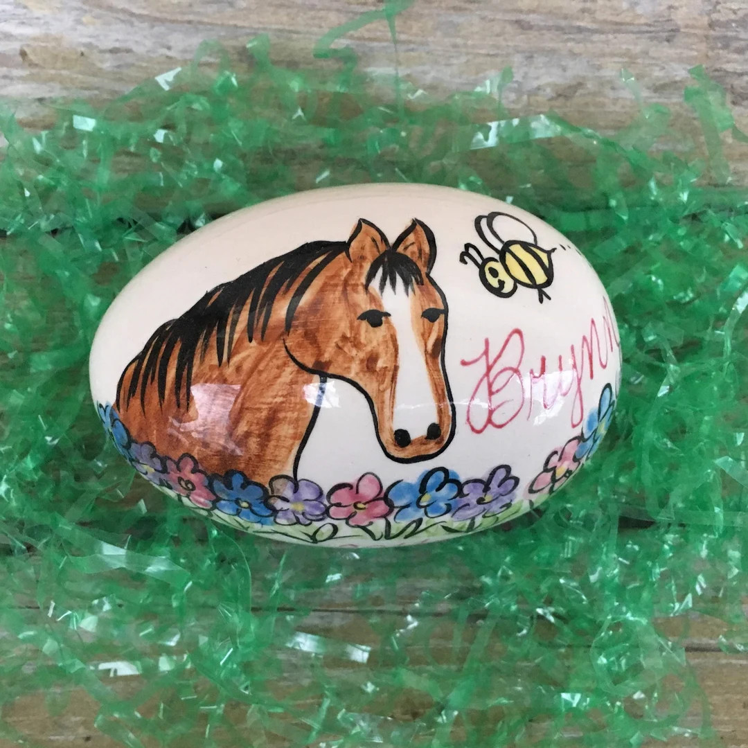 Horse Animal Egg - Personalized Ceramic Easter Egg - Etsy | Etsy (US)