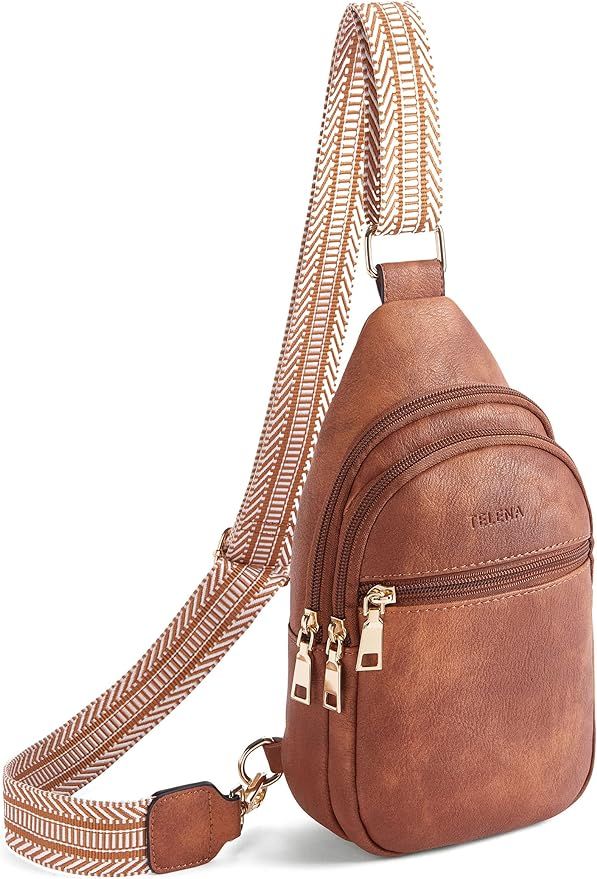 Telena Sling Bag for Women Crossbody Fanny Packs for Women Leather Sling Chest Bag | Amazon (US)