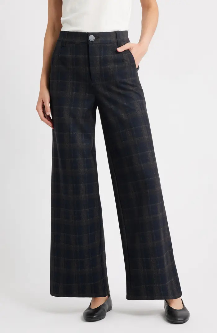 Wit & Wisdom Whitney Skyrise Plaid Wide Leg Pants | Nordstrom | Nordstrom