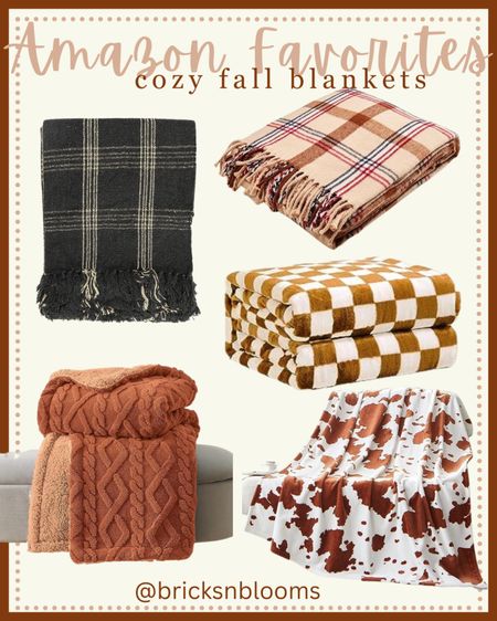 Amazon Favorites Cozy Fall Blankets 

Fall decor, checkerboard, cozy decor, cow print, plaid, knit throw, throw blanket  

#LTKfamily #LTKhome #LTKSeasonal