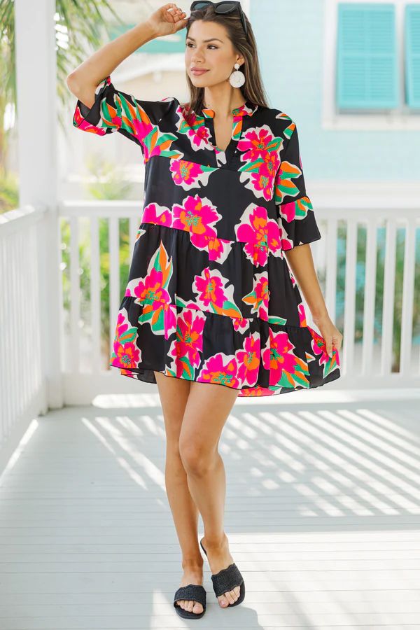 All For Love Black Floral Dress | The Mint Julep Boutique