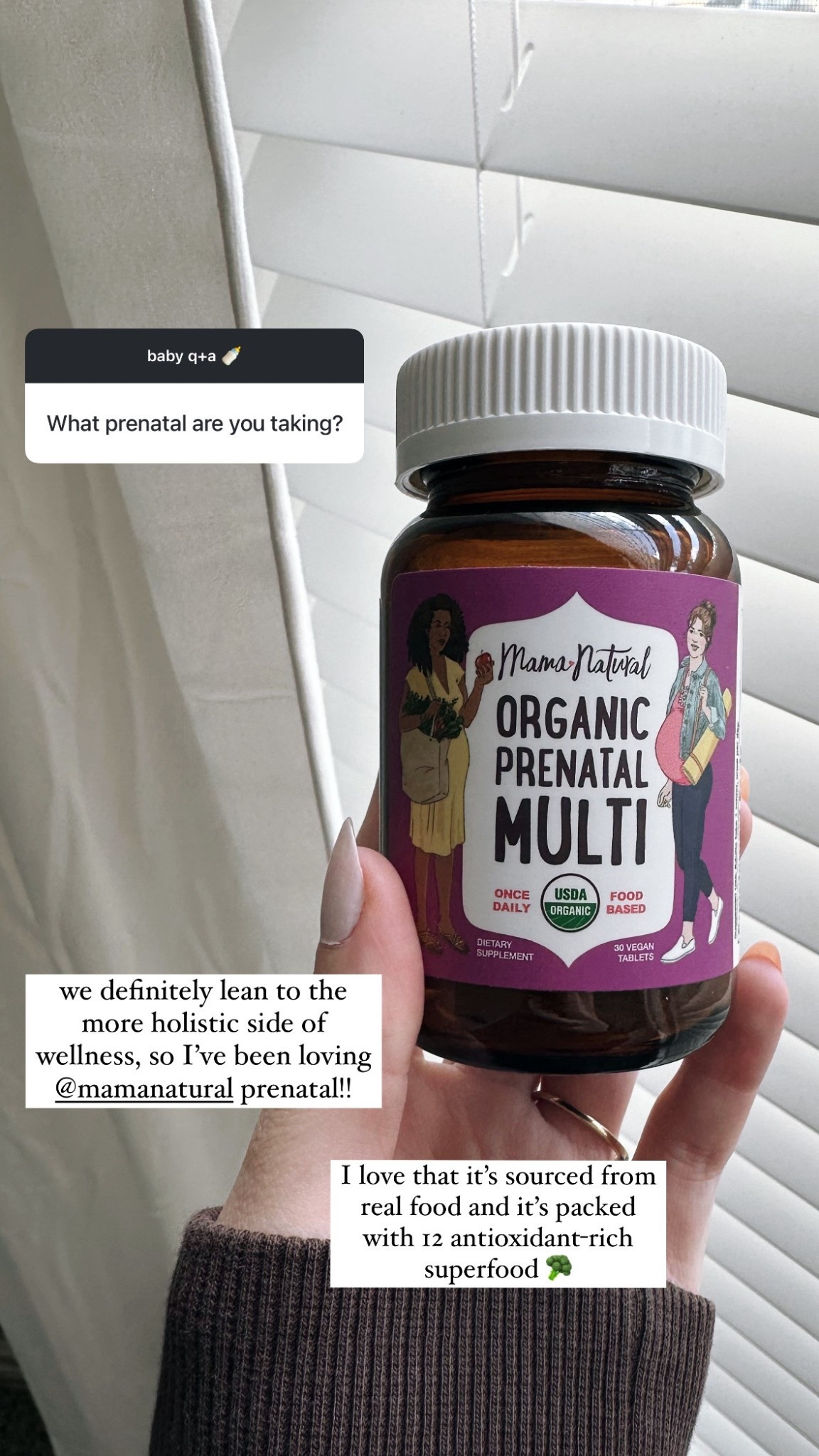 The Mama Natural prenatal has been my go-to! It’s sourced from real food and packed with antioxidant rich superfoods and it’s the only one that didn’t make my morning sickness say “absolutely not” 😅 

// wellness // nontoxic living // pregnancy // Amazon find // 

#LTKmomlife #LTKdayinmylife #LTKBump