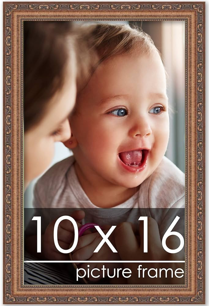 Poster Palooza 10x16 Traditional Antique Gold Complete Wood Picture Frame with UV Acrylic, Foam B... | Amazon (US)
