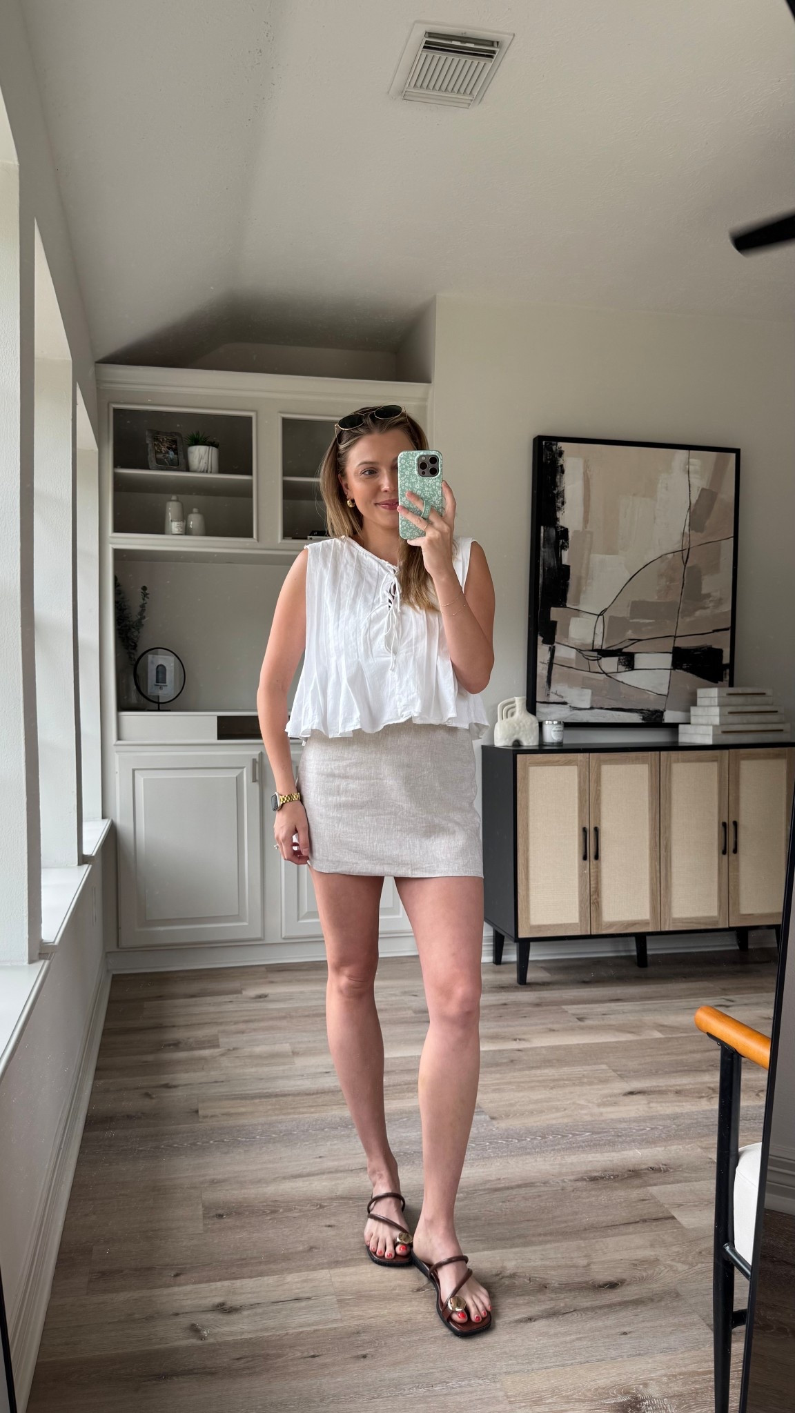 Summer vacation outfit also perfect for date night! Top is super nursing friendly, wearing a M. Skort in size M, sandals tts.

#LTKStyleTip