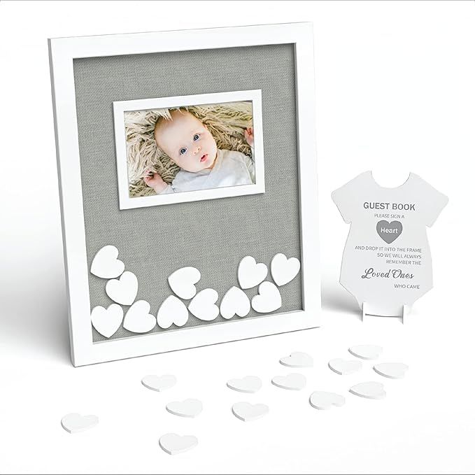 GLM Premium Baby Shower Guest Book with Welcome Sign & 50 Hearts - Perfect Keepsake Memory Book f... | Amazon (US)