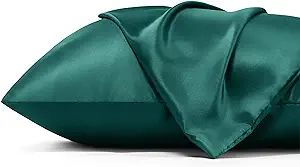 Bedsure Satin Pillowcase for Hair and Skin - Dark Green Zipper Pillow Cases King Size Set of 2, S... | Amazon (US)