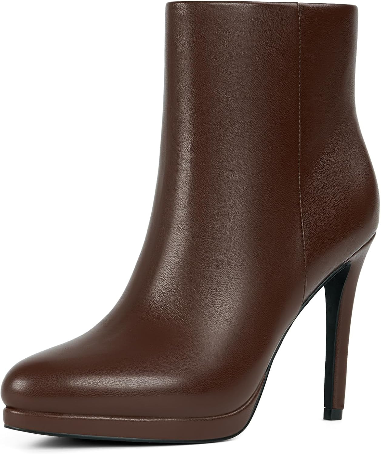 Ankle Boots for Women Round Toe Stiletto Heel Platform Booties | Amazon (US)