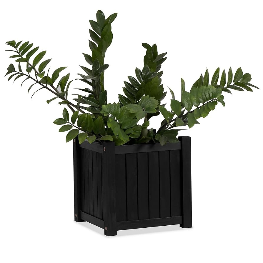 Acacia Wood Planter Box – Durable Square Flower Pot for Garden or Indoor Decor – 13.19 Inch B... | Amazon (US)