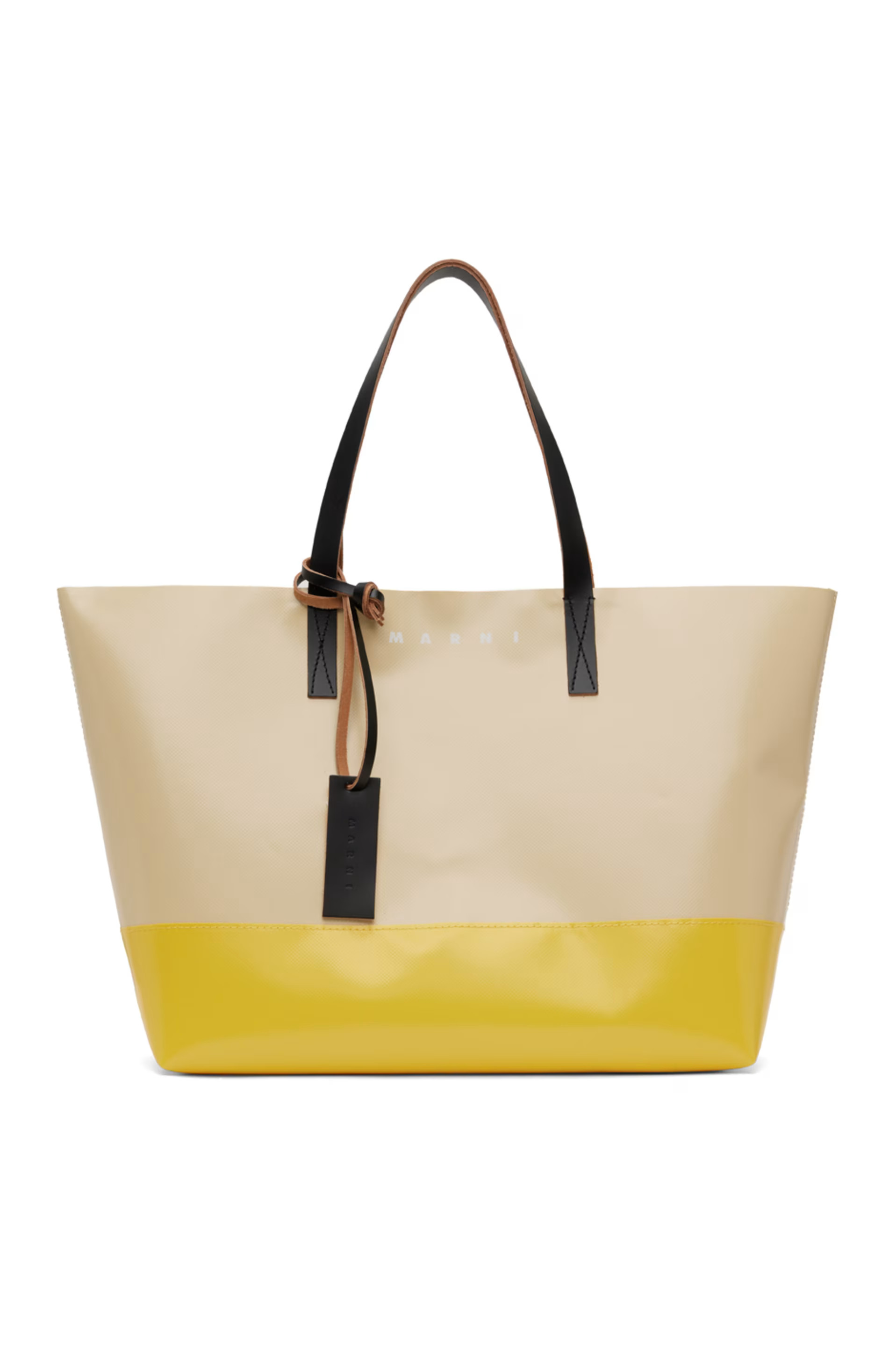 Yellow & Beige Tribeca Shopping Tote | SSENSE