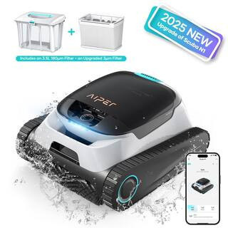 Scuba N1 Plus Robotic Pool Vacuum for In/Above-ground Pool Floor, Wall, Waterline-White | The Home Depot