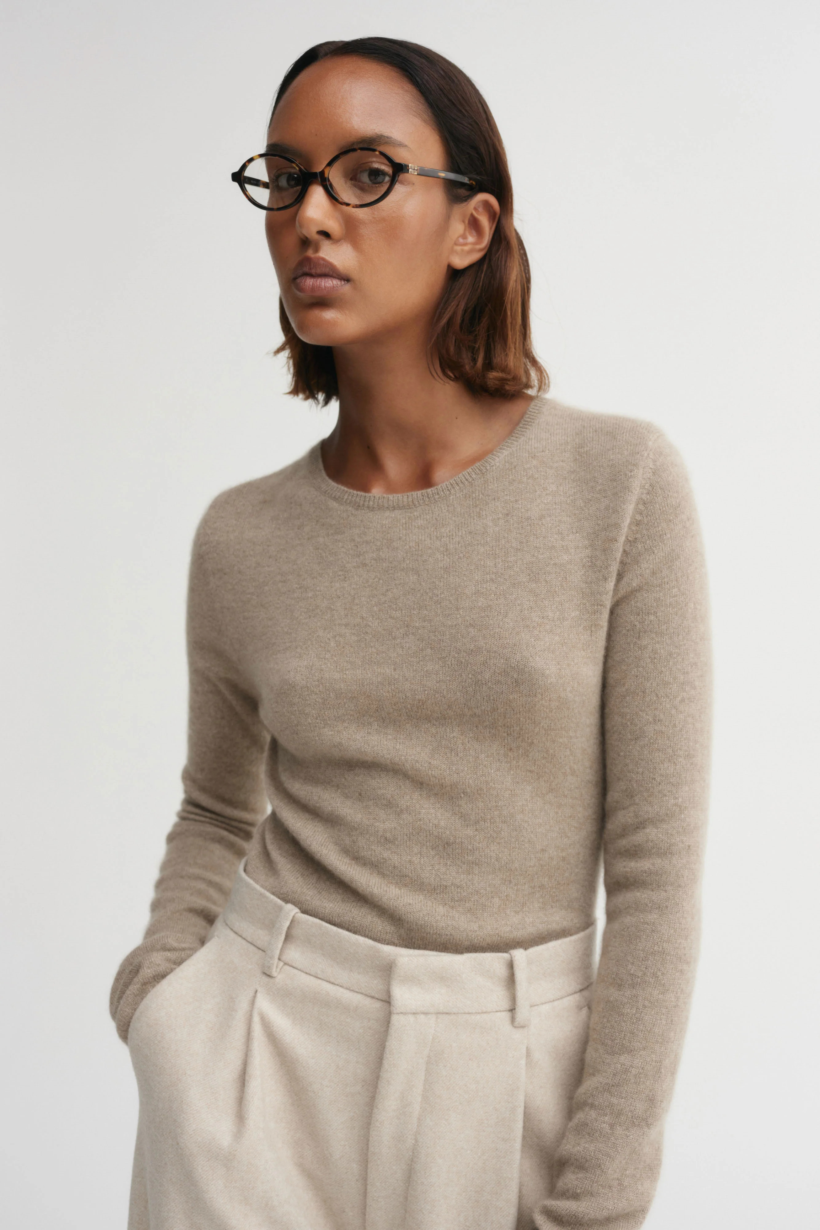 Awa Crewneck Sweater, nougat | Almada Label