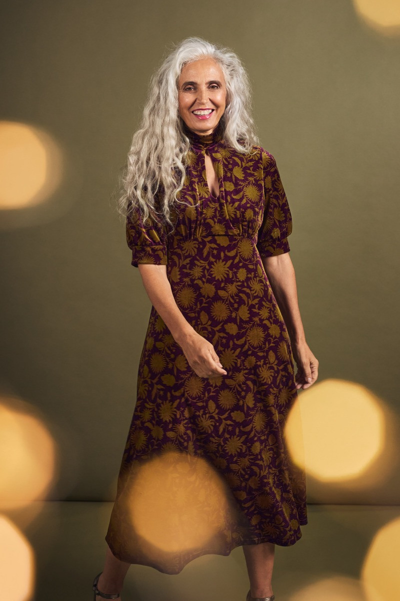 Four Lanes Velvet Empire Line Midi Dress | Seasalt Cornwall