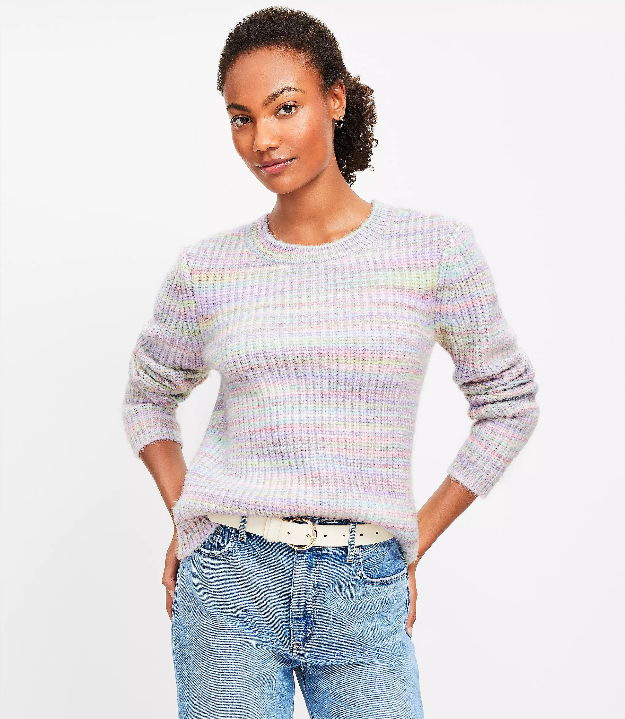 Rainbow Spacedye Sweater | LOFT