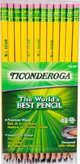 Ticonderoga Number 2 Classic Yellow Pencil, Wood Cased Graphite Pencils, 48 count - Walmart.com | Walmart (US)