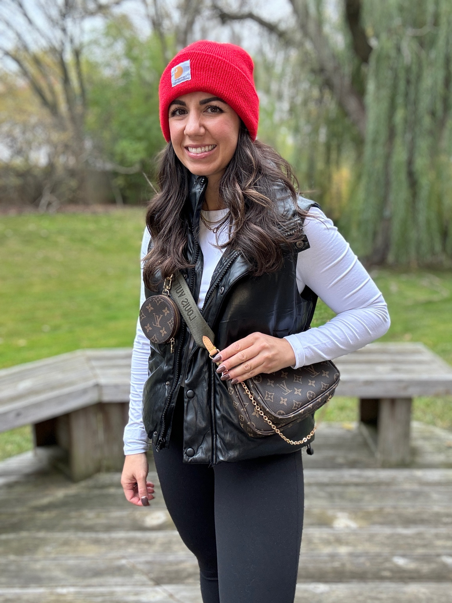 Mom uniform! Love this Amazon faux leather vest so much. Wearing a small. 

#LTKfindsunder100