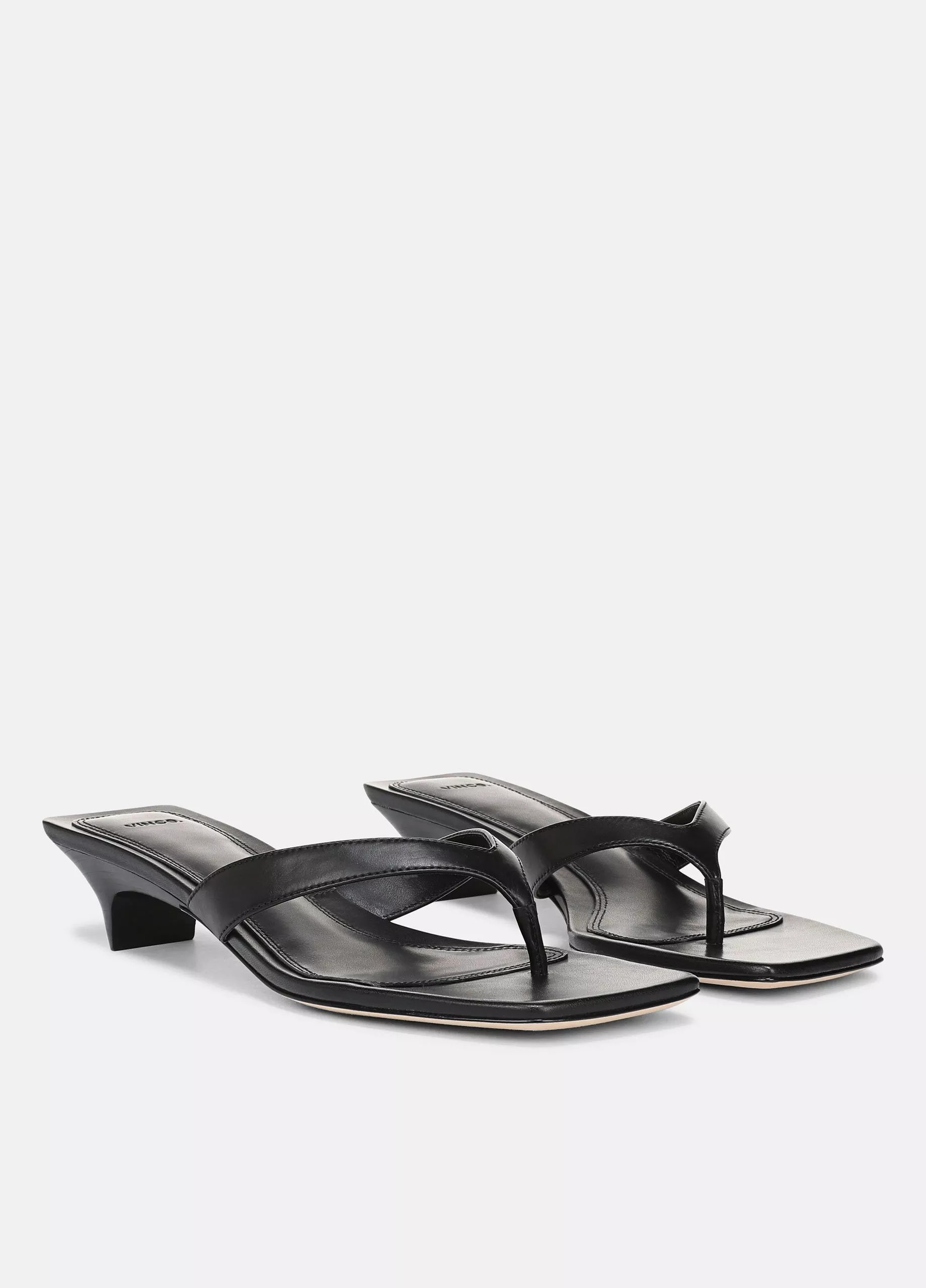 San Juan Leather Heeled Thong Sandal | Vince LLC