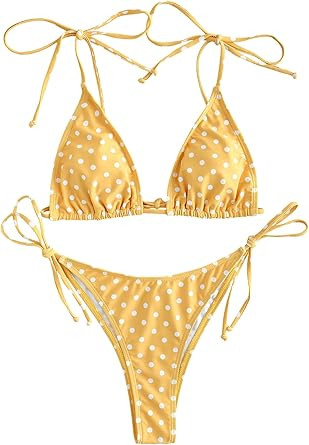 ZAFUL Dalmatian Snake Leopard Print Tie Cutout Strappy Swimsuit Two Pieces Bikini Set | Amazon (US)