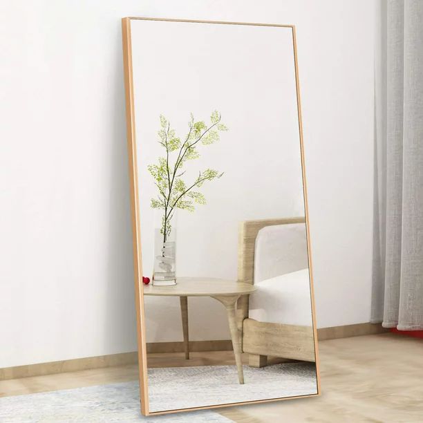CONGUILIAO Full Length Mirror Floor Mirror 65" × 24" Standing Mirror Leaner Mirror Rectangle Gol... | Walmart (US)