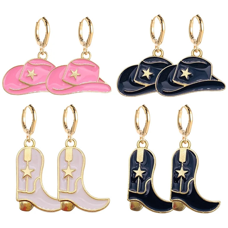 1 Set Cowboy Boot Earrings Cowboy Hat Earrings Women Dangle Earrings Decorative Earrings | Walmart (US)