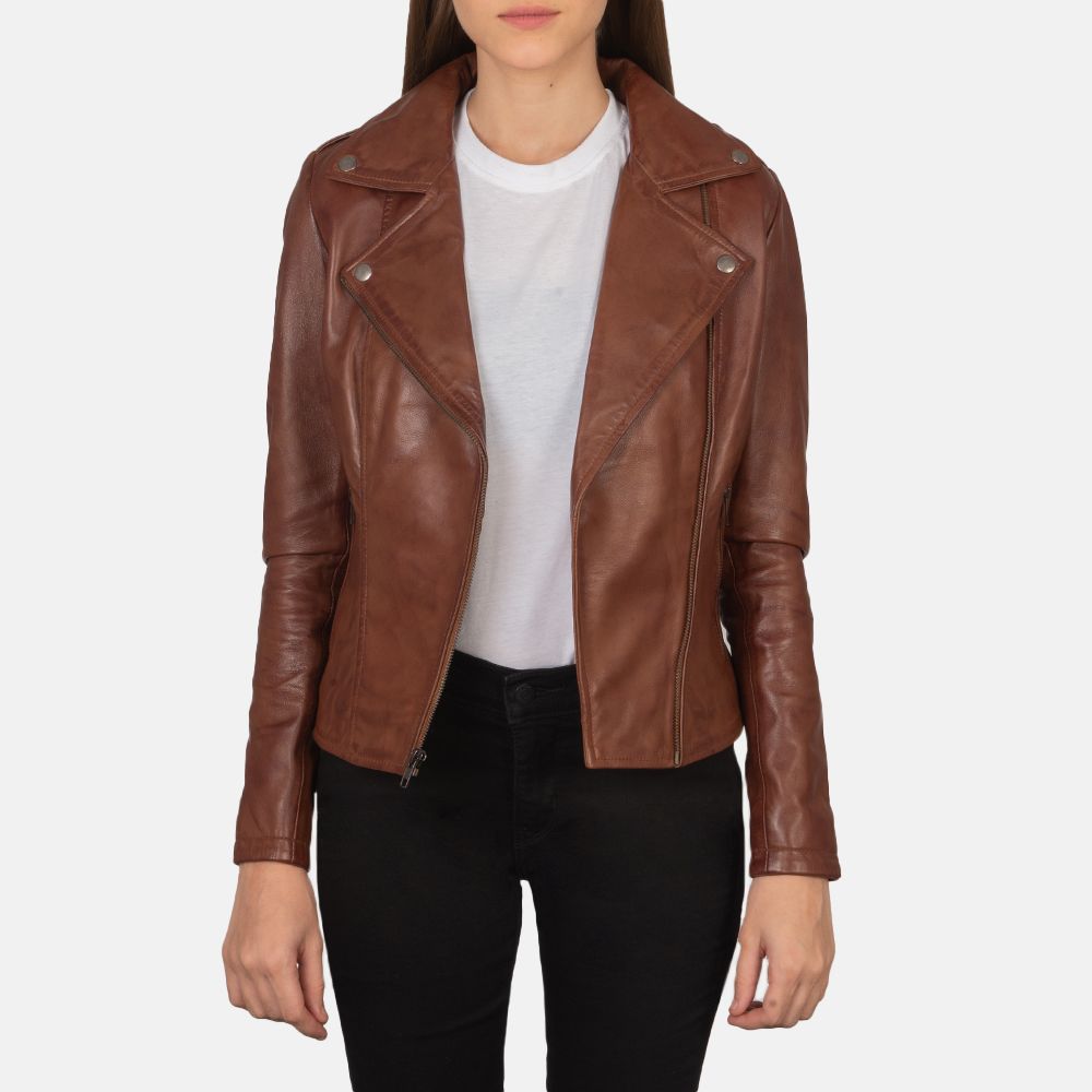 Flashback Brown Leather Biker Jacket | The Jacket Maker