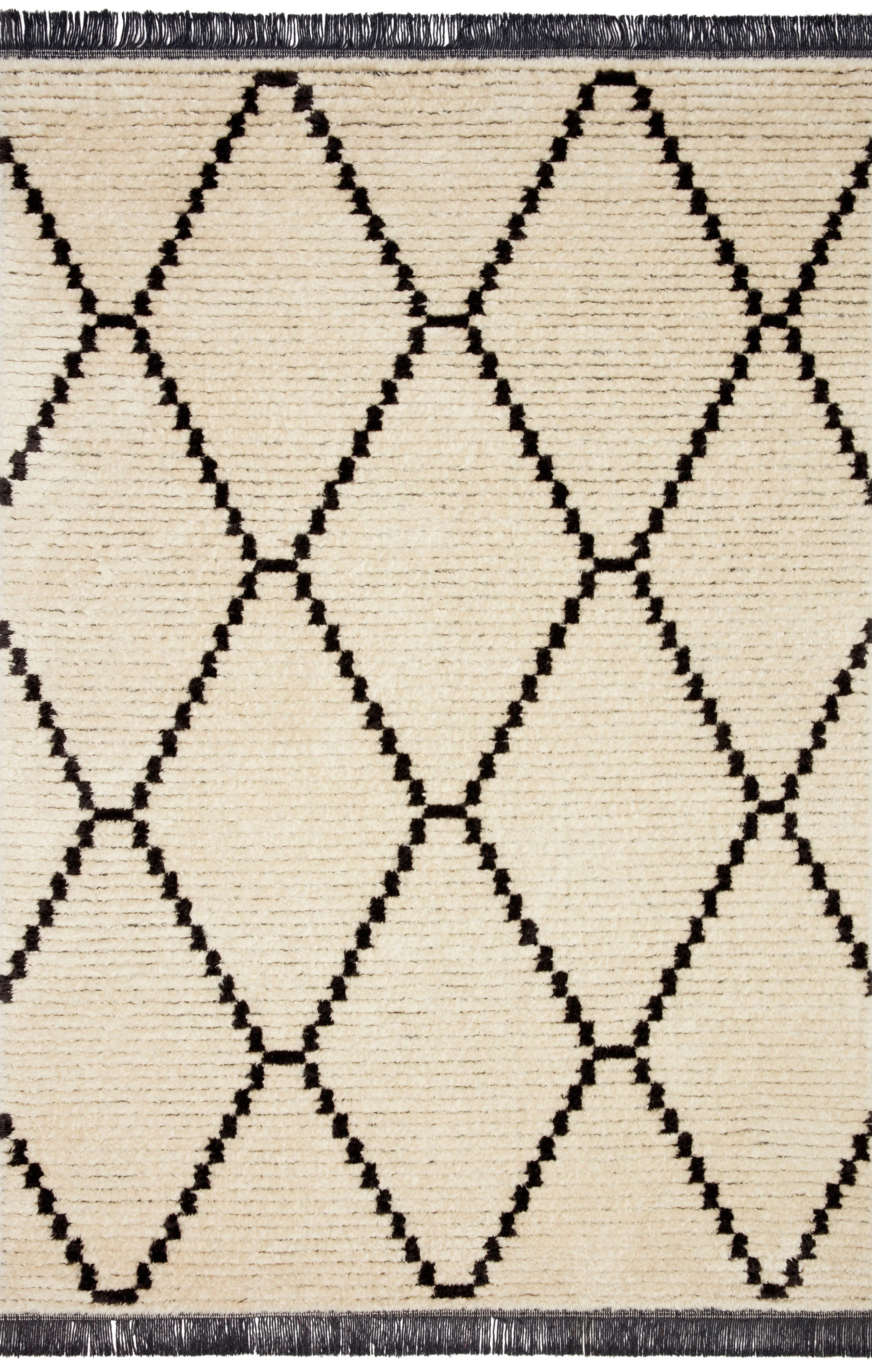 Chris Loves Julia x Loloi Alice Cream/Charcoal 6'-5" x 9'-2" Area Rug | Walmart (US)