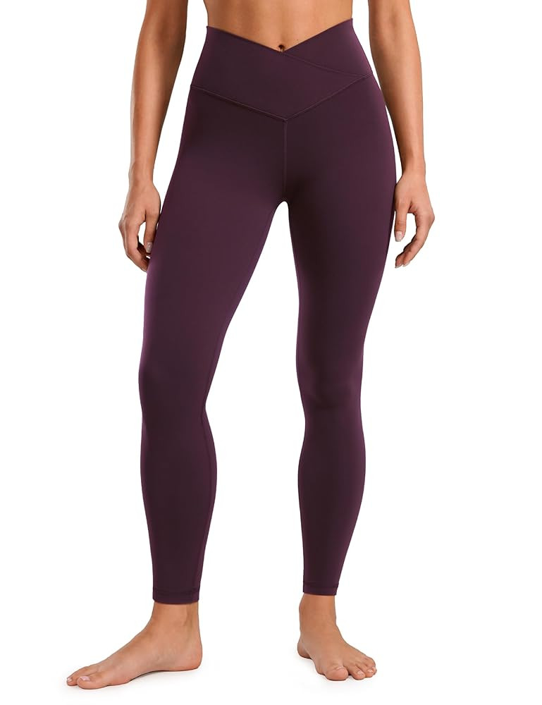 CRZ YOGA Womens Butterluxe Crossover High Waist Workout Leggings 28" - Criss Cross Full Length Gy... | Amazon (US)