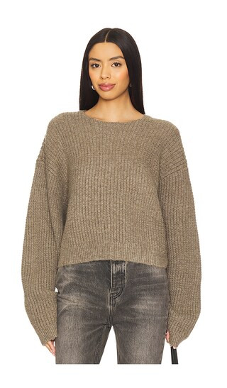 Cropped Sweater in Heather Gray | Revolve Clothing (Global)