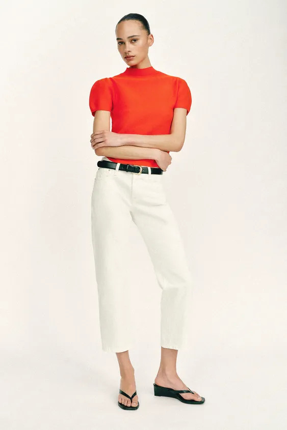 PUFF SLEEVE KNIT TOP | Zara UK