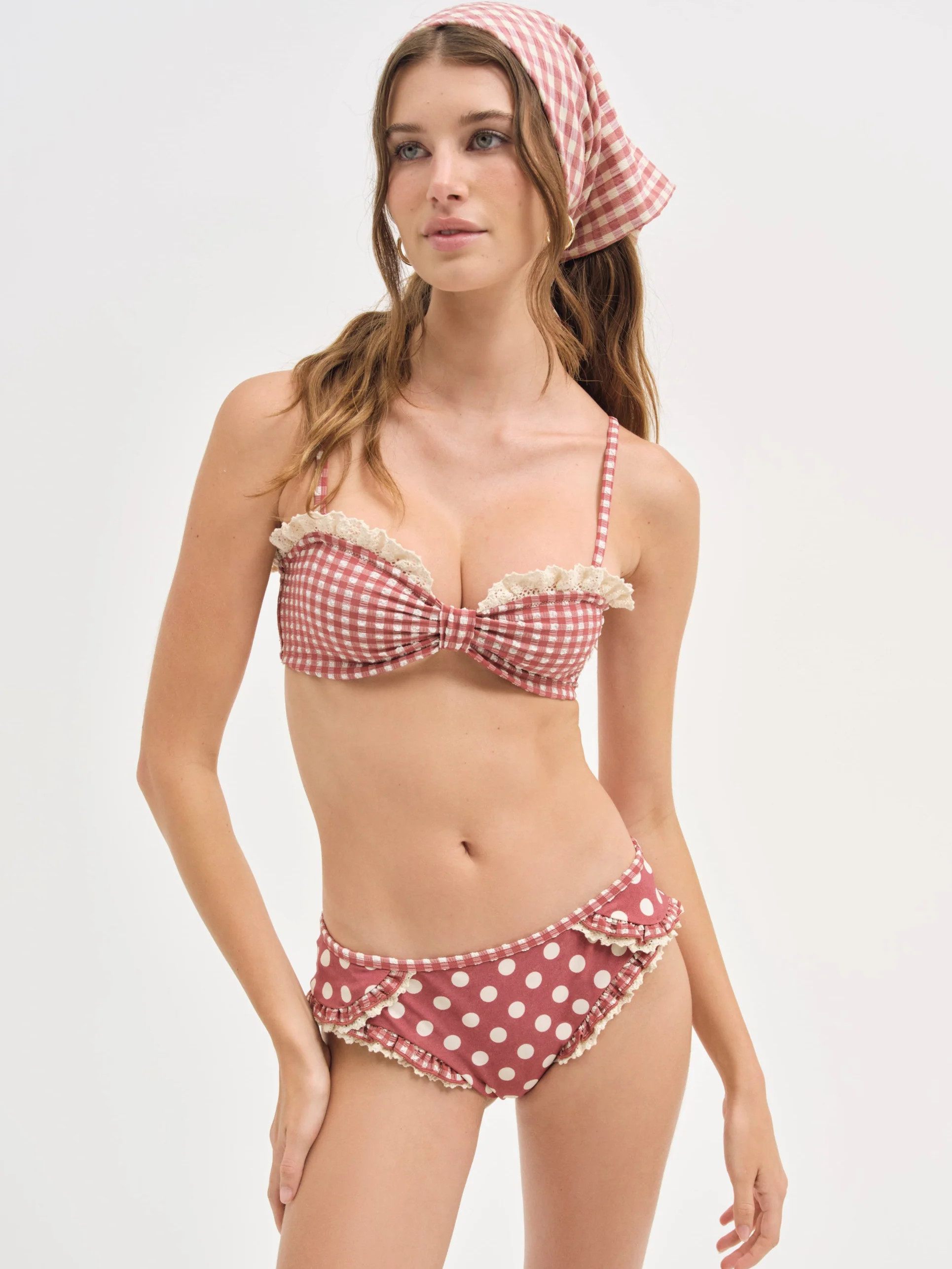 Denim Dot Bikini Bottom | For Love & Lemons