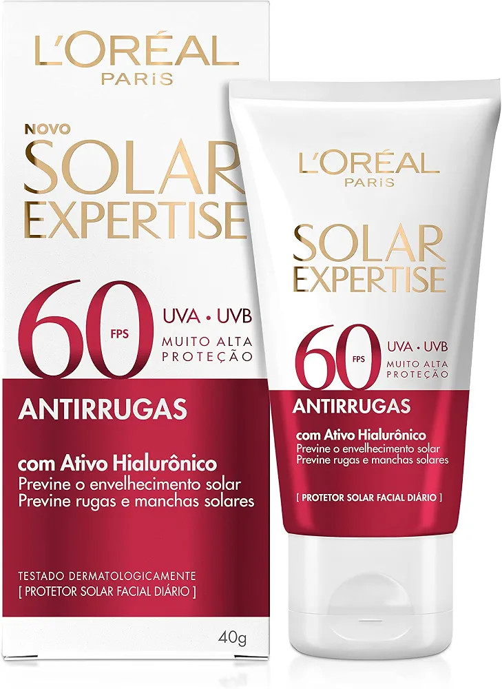 L'Oréal Paris Solar Expertise Antirrugas FPS60 - Protetor Solar Facial 40g | Amazon (BR)