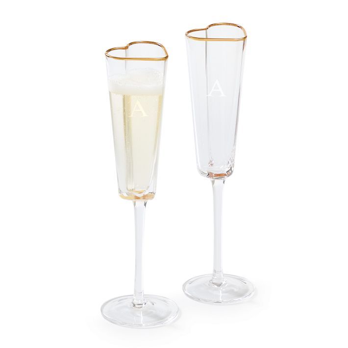 Heart Champagne Glasses, Set of 2 | Mark and Graham