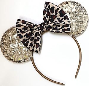 CLGIFT Leopard Mickey Ears, Cheetah Mickey Ears, Leopard Minnie Ears, Cheetah Minnie Ears, Minnie... | Amazon (US)